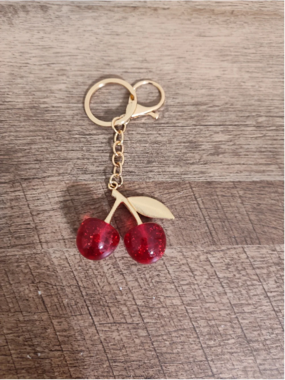 Women's Unbranded Cherry Keychain One Size Red Gold